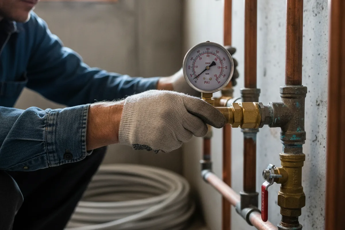 Pressure testing a repaired line during Water Line Repair in Santaquin